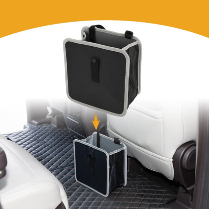 Car Trash Can for Universal Fit (1 pcs) - Hanging Folding Oxford Cloth Black Gray