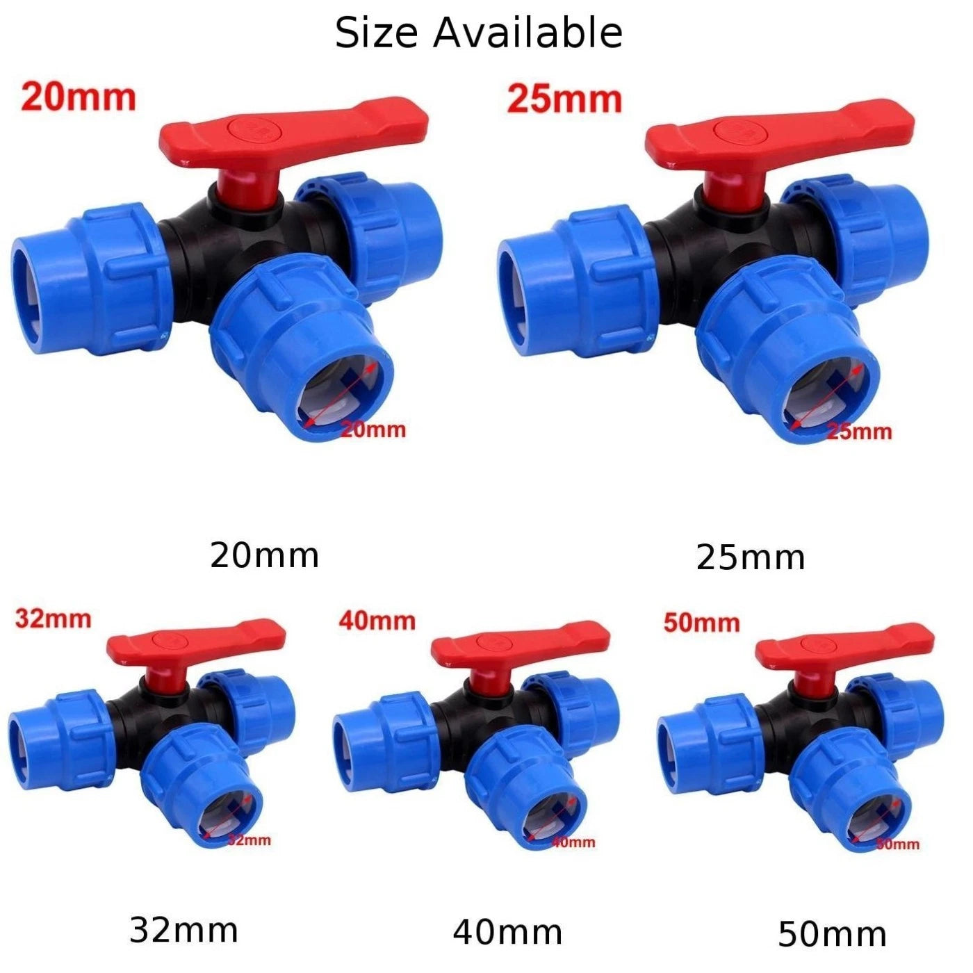 3-Way Ball Valve Accessories for (20mm-50mm)