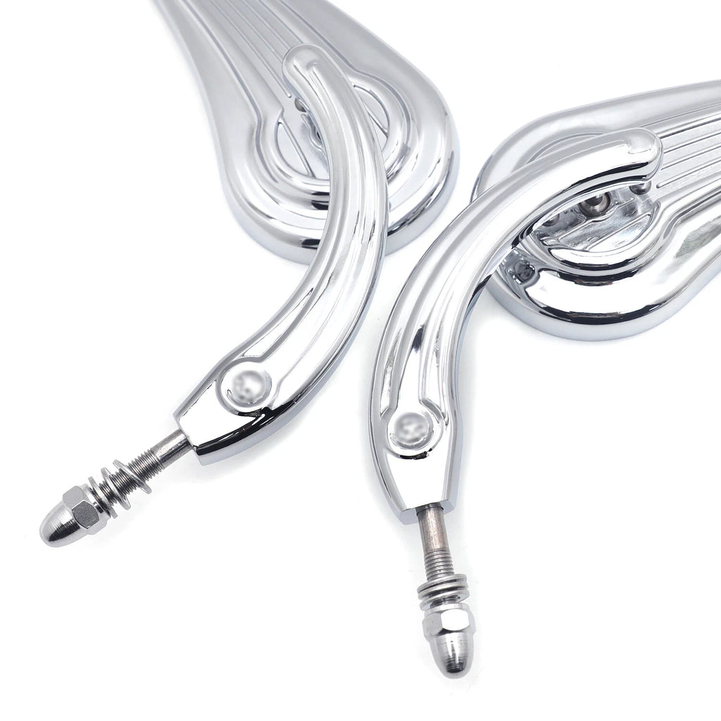 Flame Side Mirrors for Harley Motorcycles (1984–2014) Chrome