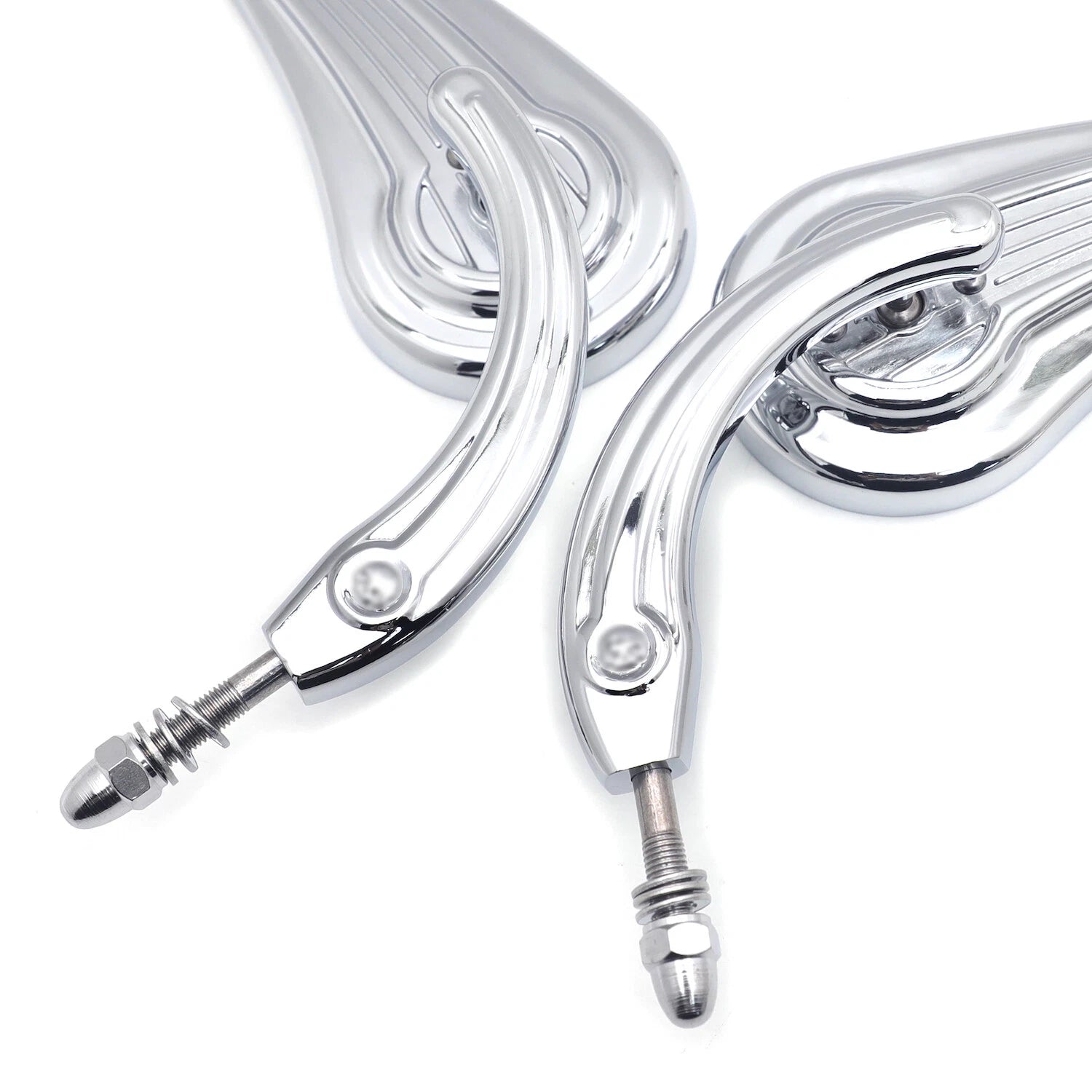 Flame Side Mirrors for Harley Motorcycles (1984–2014) Chrome