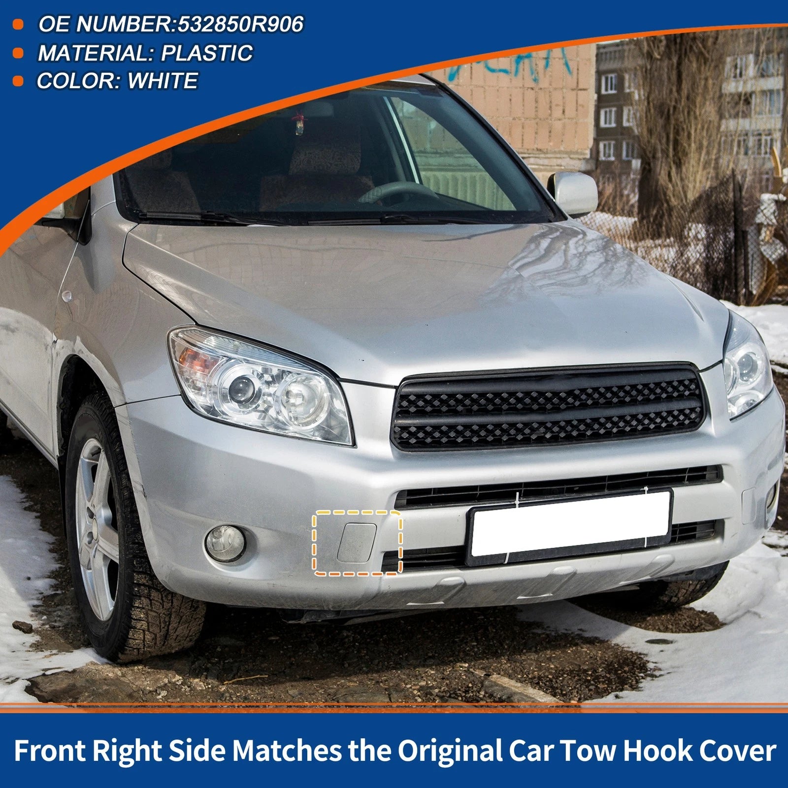 Front Tow Hook Cover Replacement for Toyota RAV4 (2009–2011)