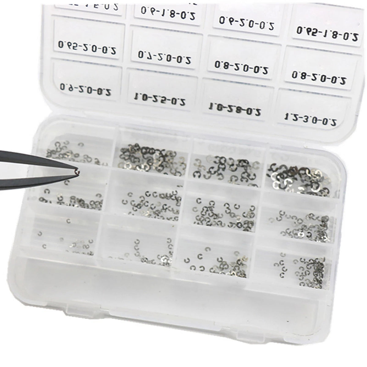 360Pack 0.2mm Assorted E-Clips for Watch Repair (12 Sizes)