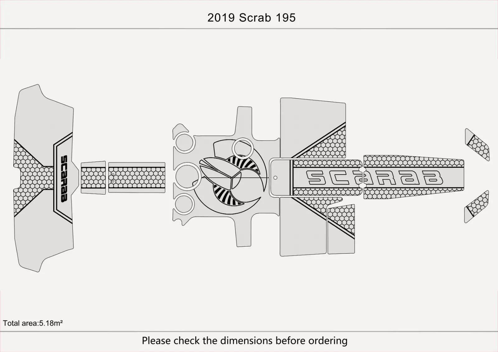 EVA Pads for Scarab 195 (2018) - Faux Teak Cockpit Swim Platform Mats