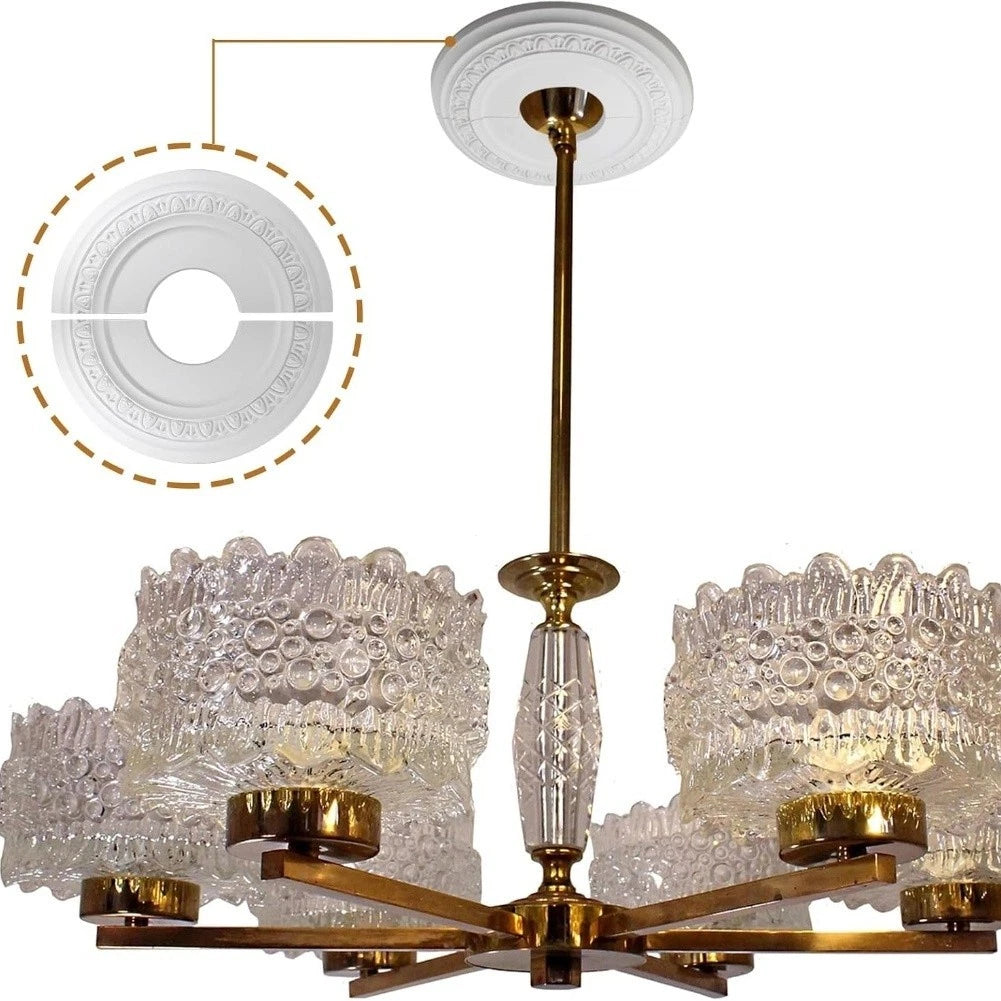 12 Inch White Ceiling Medallion for Fan Light Fixture