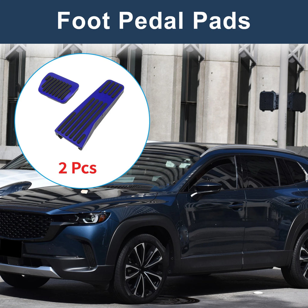 2Pcs Automatic Foot Accelerator Pedal Covers Aluminum Alloy for No Mark Blue