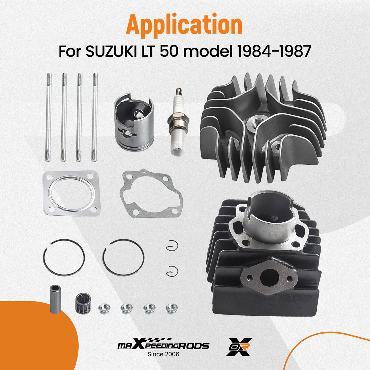 Top End Kit Cylinder Piston Gasket for Suzuki LT-A 50 (2002–2005) 09263-12023