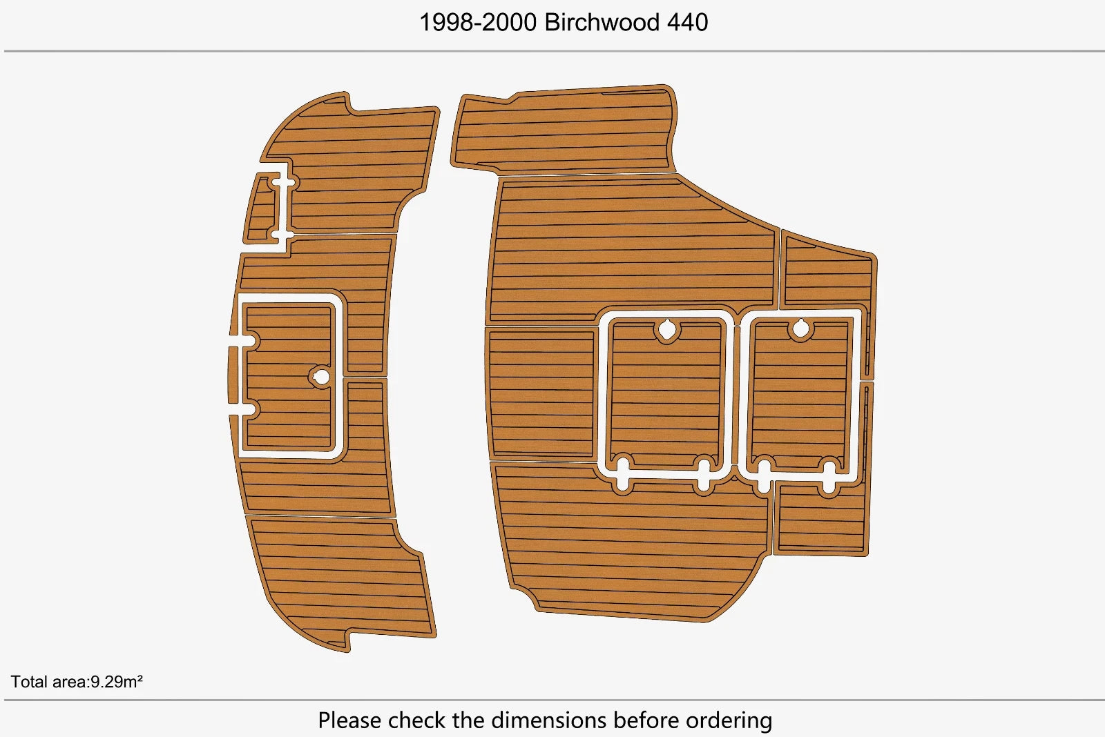 EVA Foam Teak Deck Floor Mat for Birchwood 440 Swim Platform (1999)