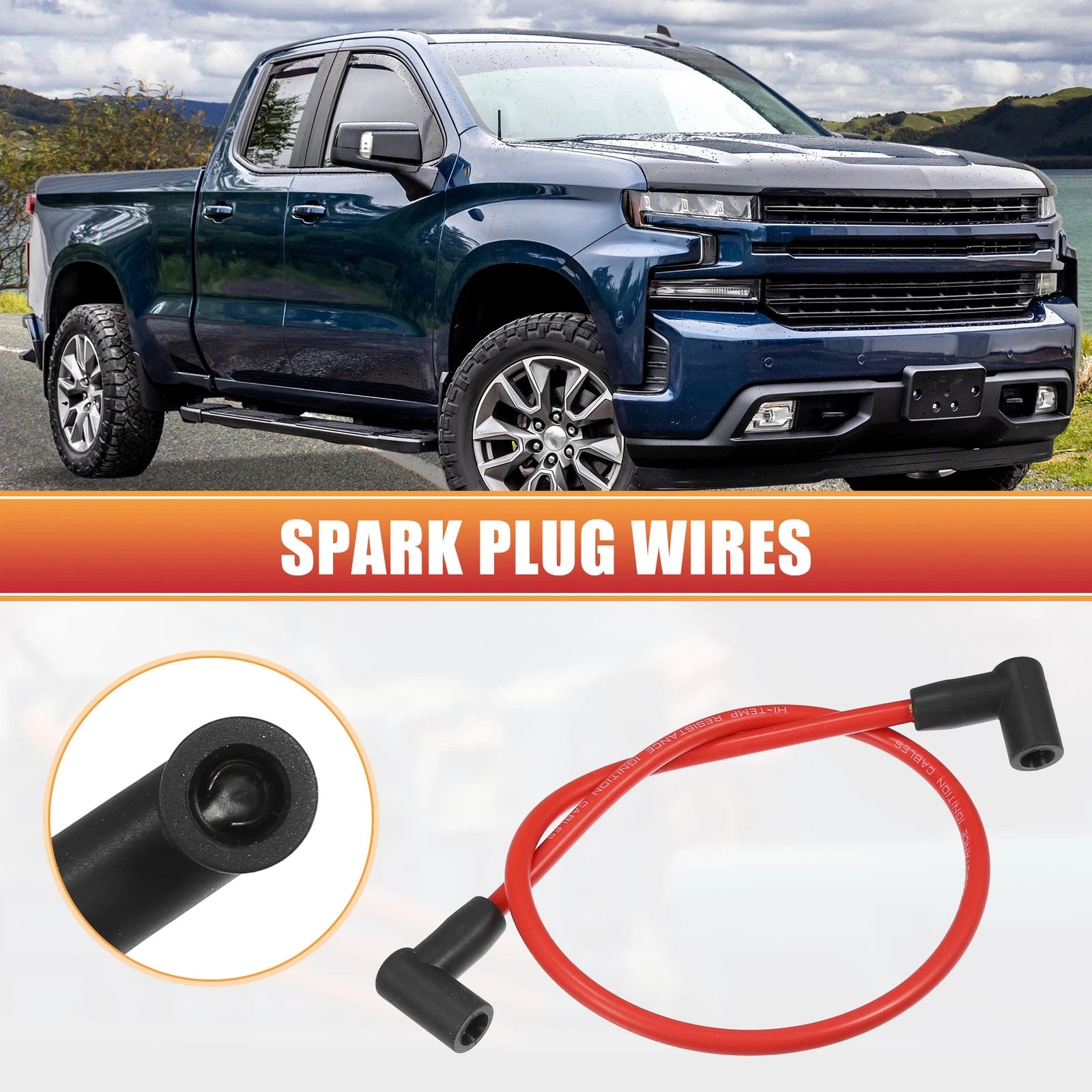 Spark Plug Wire Set Replacement for Chevrolet SBC BBC Engines (9 Piece)