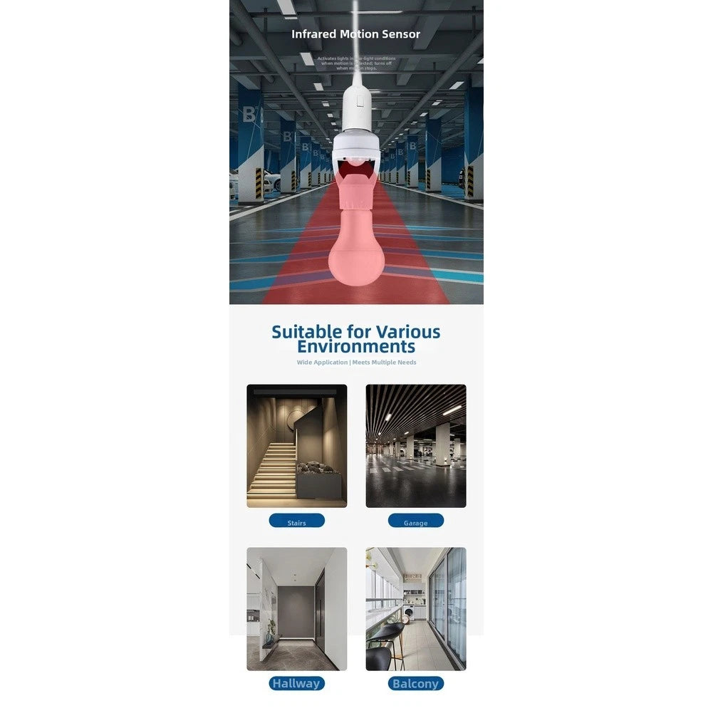 E27 Motion Sensor Light Bulb Holder for LED Bulbs