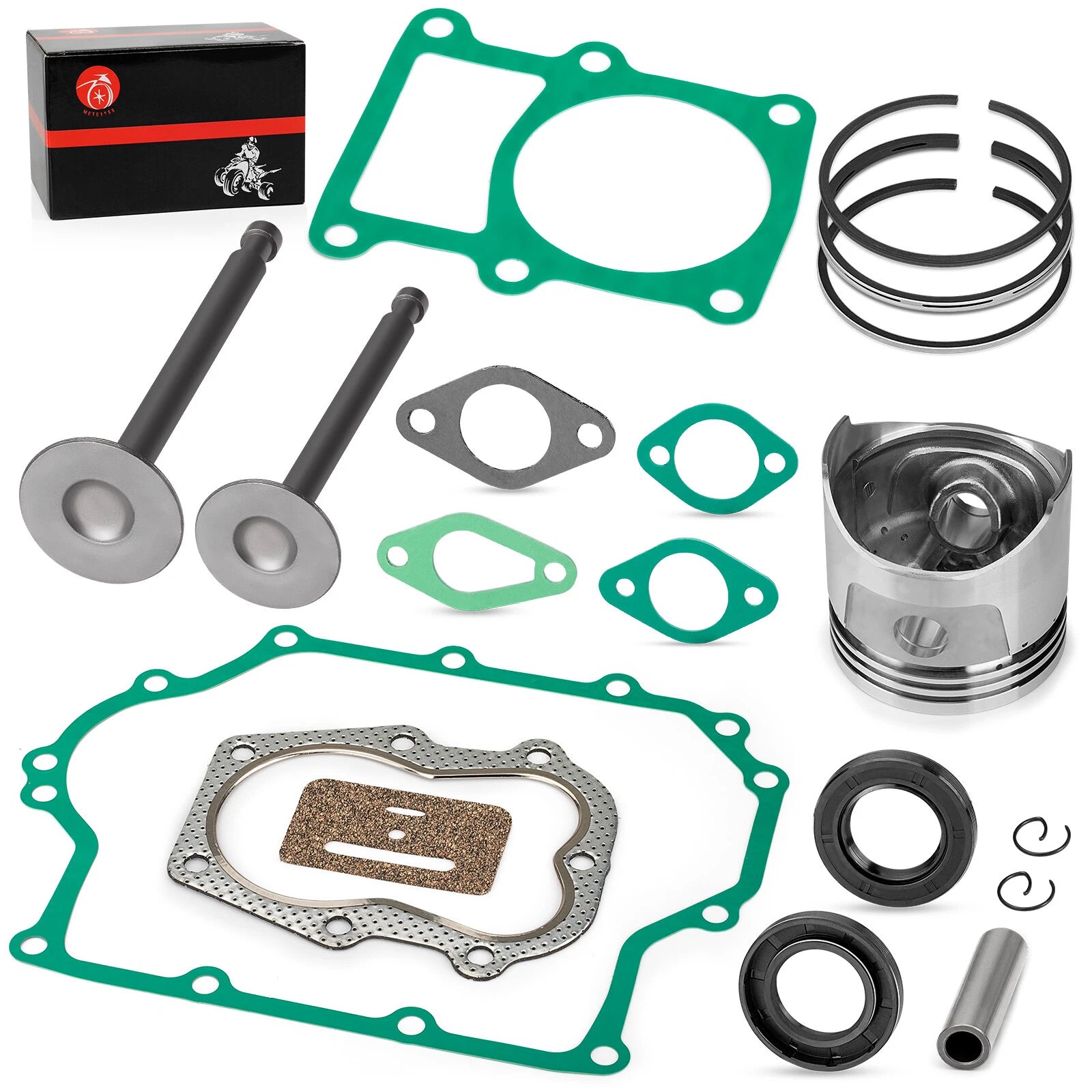 Engine Piston Gasket Kit w/ Valve for Club Car Gas Golf Cart (1986–1991)
