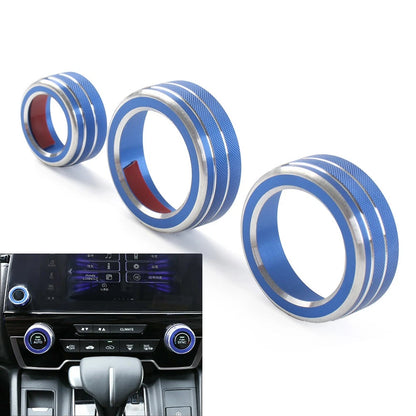 3X Interior AC Climate Switch Knob Ring Cover Trim for Honda CRV (2017–2022)