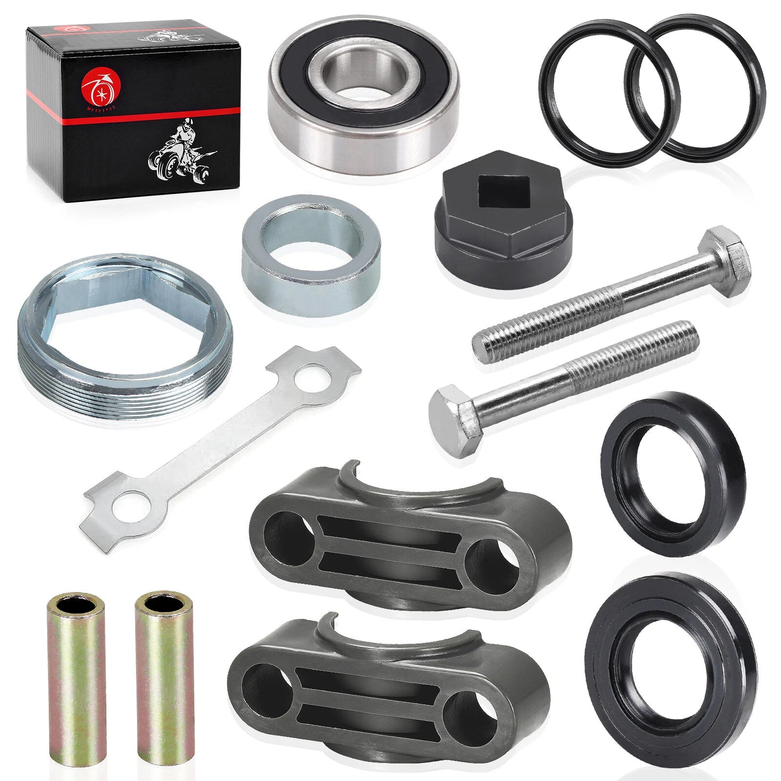 Steering Stem Bushing Bearing Seal Holder Nut for Yamaha Grizzly (350–660)