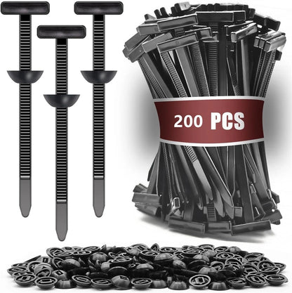 200Pcs Nylon Cable Tie Buckles with Pin & Button Design for