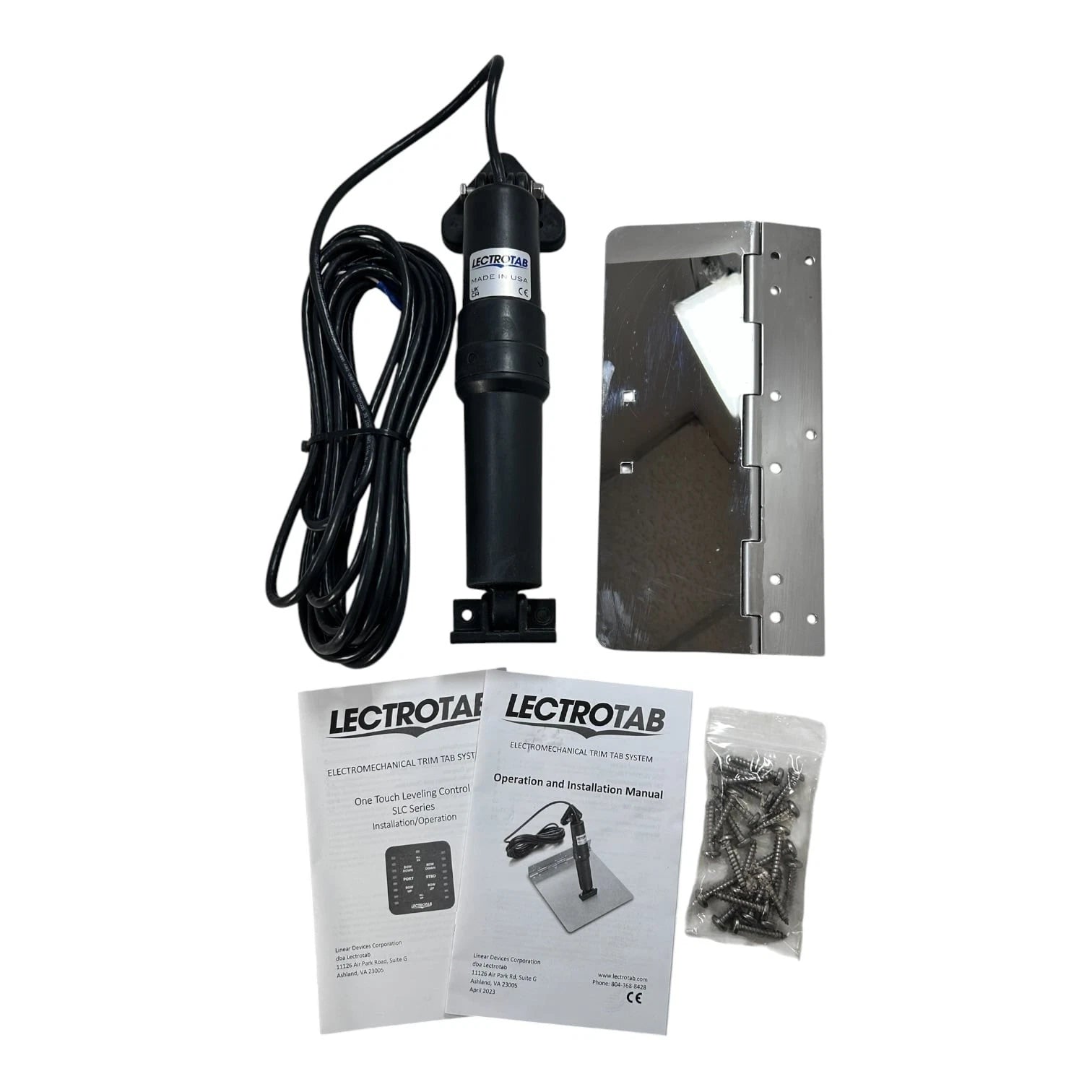Lectrotab Marine Actuator for (23' Cables, 4x12'' SS Trim Tab)
