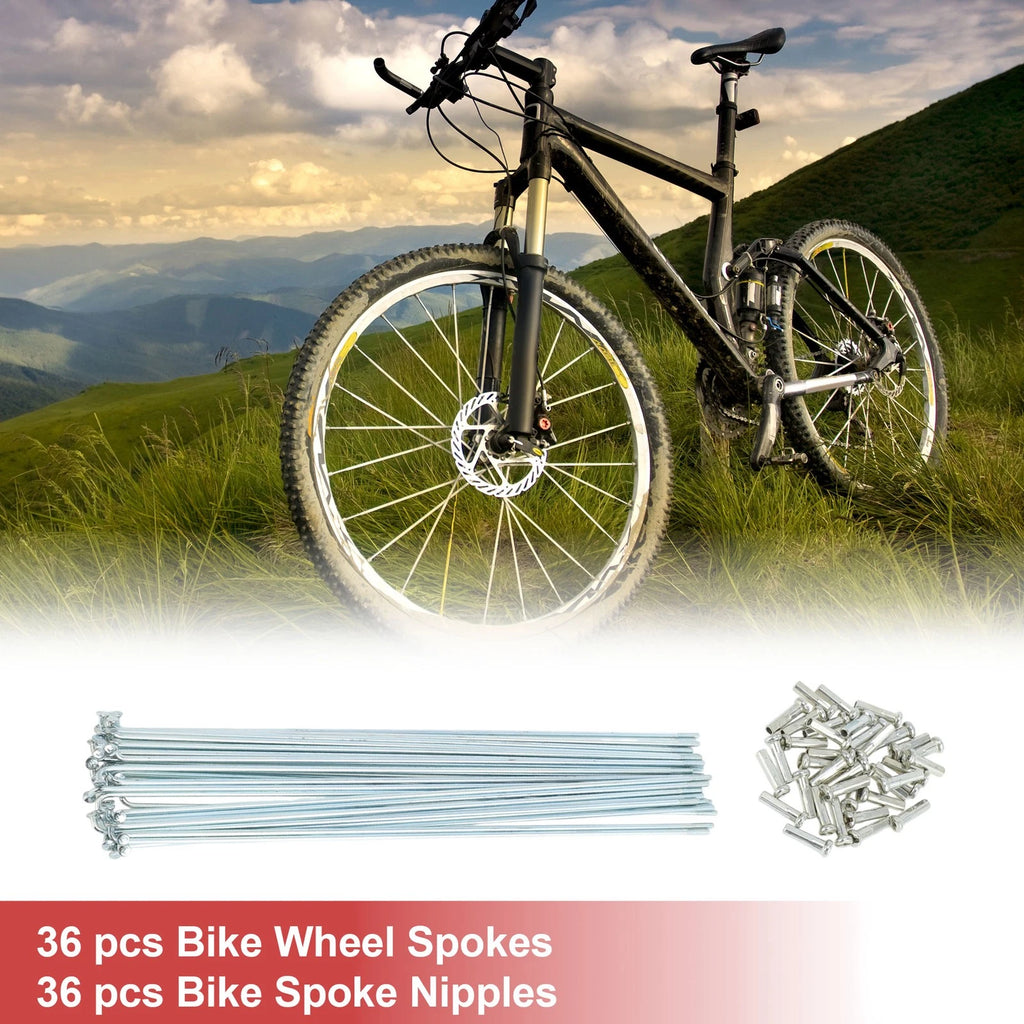 Bicycle Spokes 14G 210mm with Nipple Set for 36 Spoke Wheels (Universal)