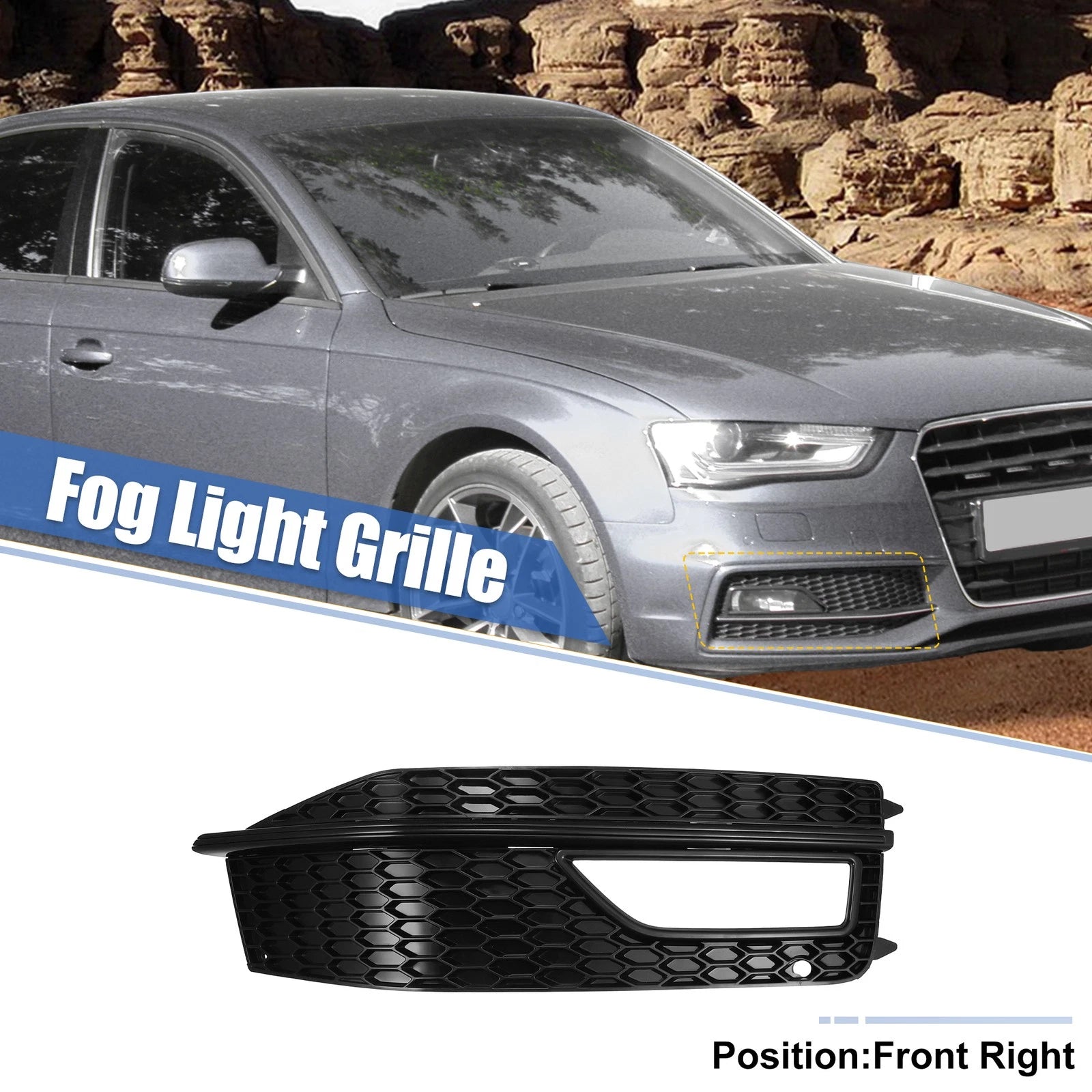 Front Right Fog Light Grille Cover Replacement for Audi A4 S4 2013-2015
