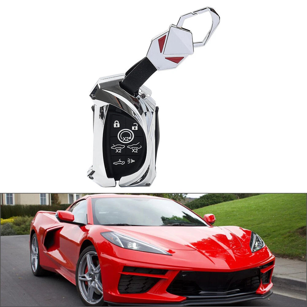 1x Silver 7 Button Remote Key Fob Shell Case for Chevrolet Corvette (2020–2023)