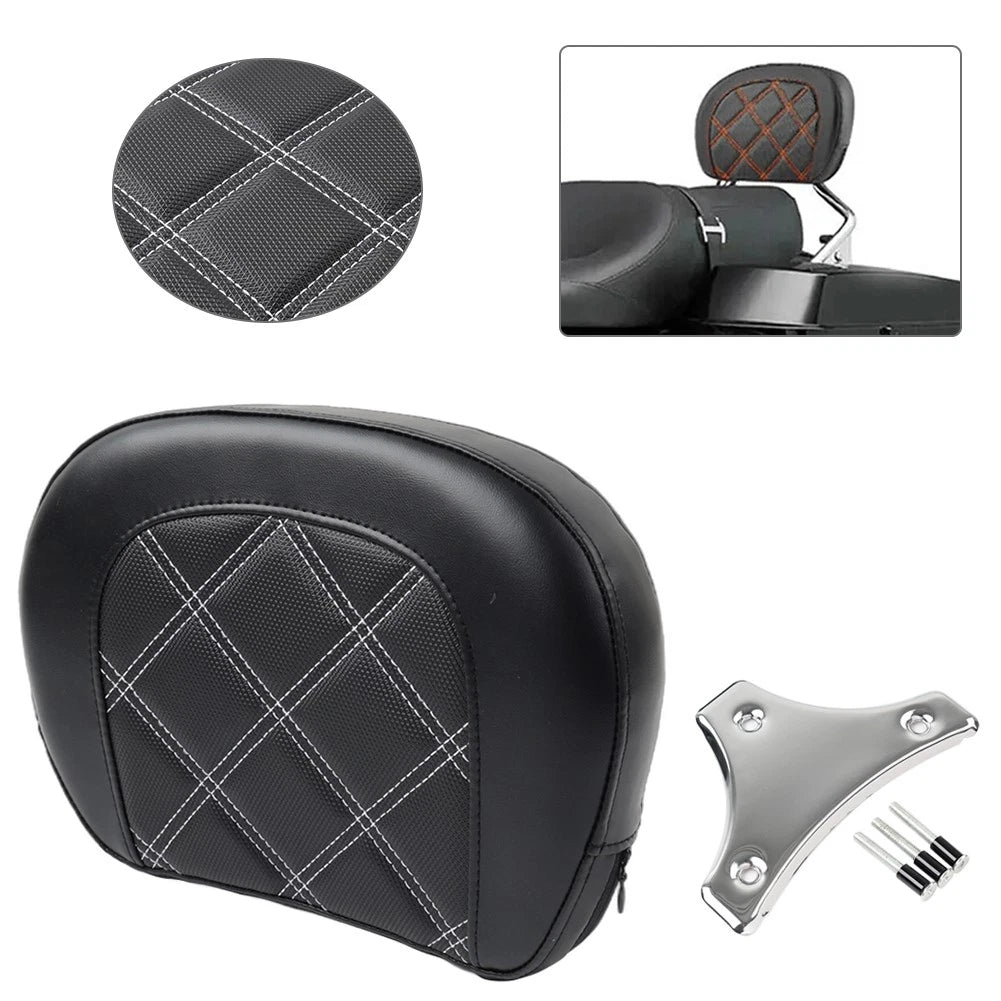 Sissy Bar Backrest Pad Kit For Harley Road King FLHR Road Glide FLTR Passenger