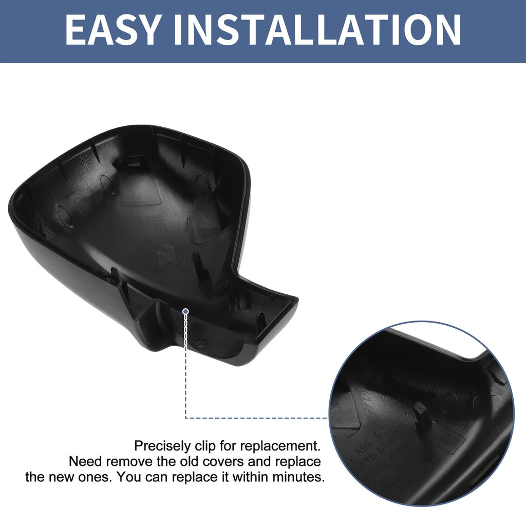 Mirror Cover Cap for Citroen Dispatch/Jumpy (2016–2024) 1 Pc Black