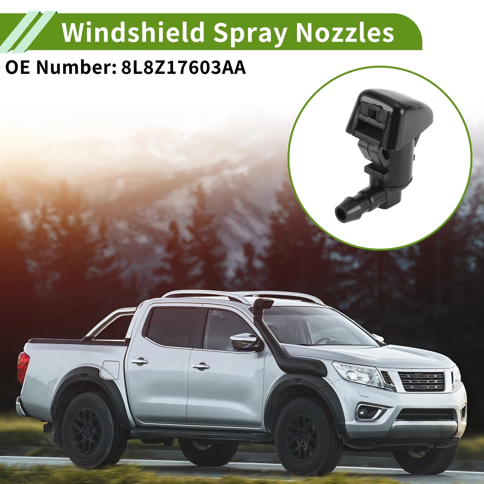 Windshield Washer Nozzle with Hose Connector for Ford Fusion (2006–2012)