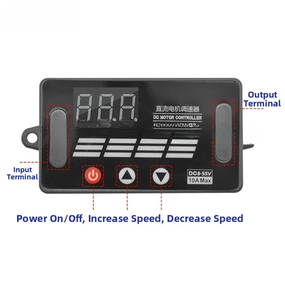 PWM DC Motor Speed Controller 10A with Digital Display for Industrial Use