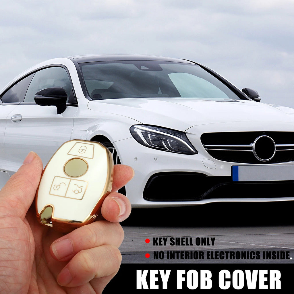 3 Button Key Fob Case Replacement for Mercedes Benz C E S CLS CLK (2005–2018)
