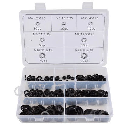 Set of 10 Internal Tooth Star Lock Washers for Various Applications