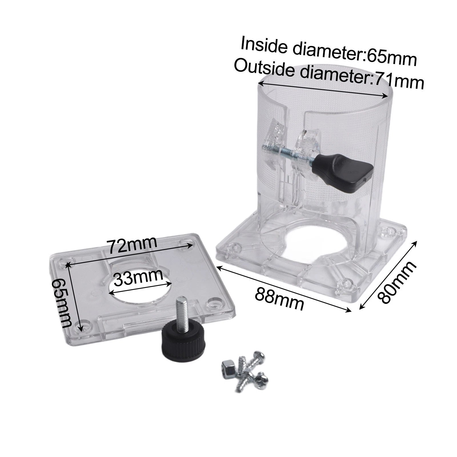 Transparent Plastic Base for Trimmer Router 3701 3703