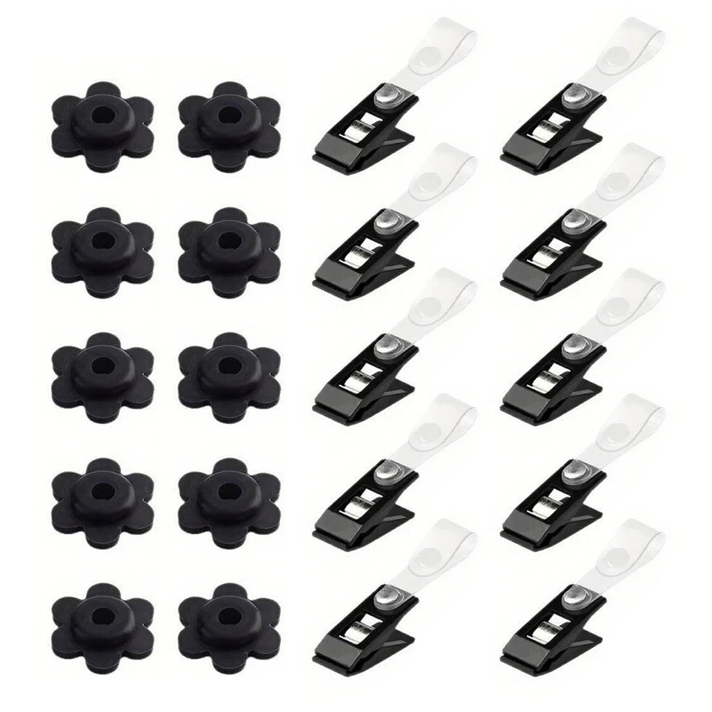 20X Adjustable Garden Flag Holders with Anti Wind Clips and Rubber Stoppers