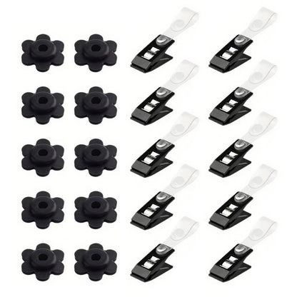 20X Adjustable Garden Flag Holders with Anti Wind Clips and Rubber Stoppers