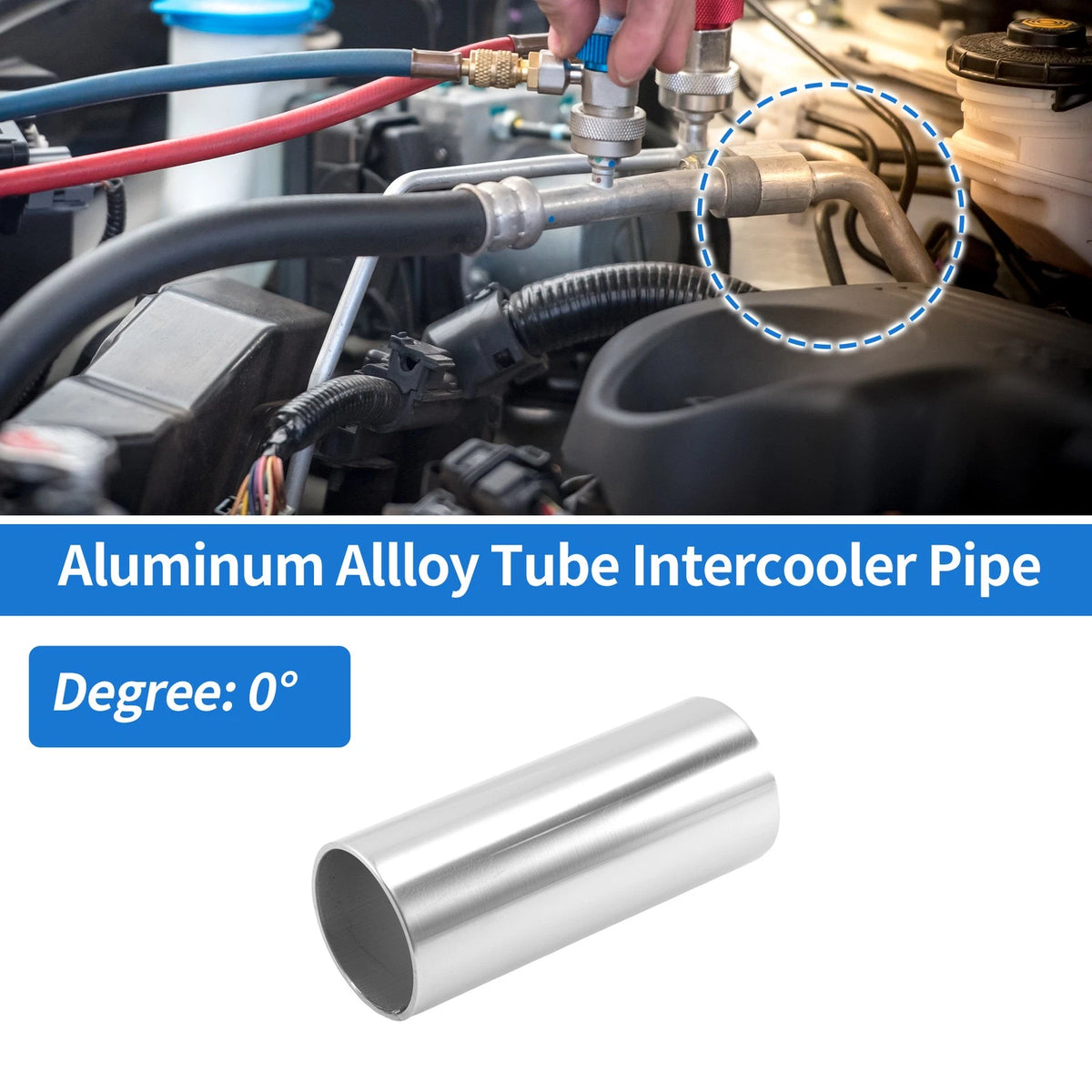 Intercooler Pipe 1.26" OD 3" L 0° for Universal Applications