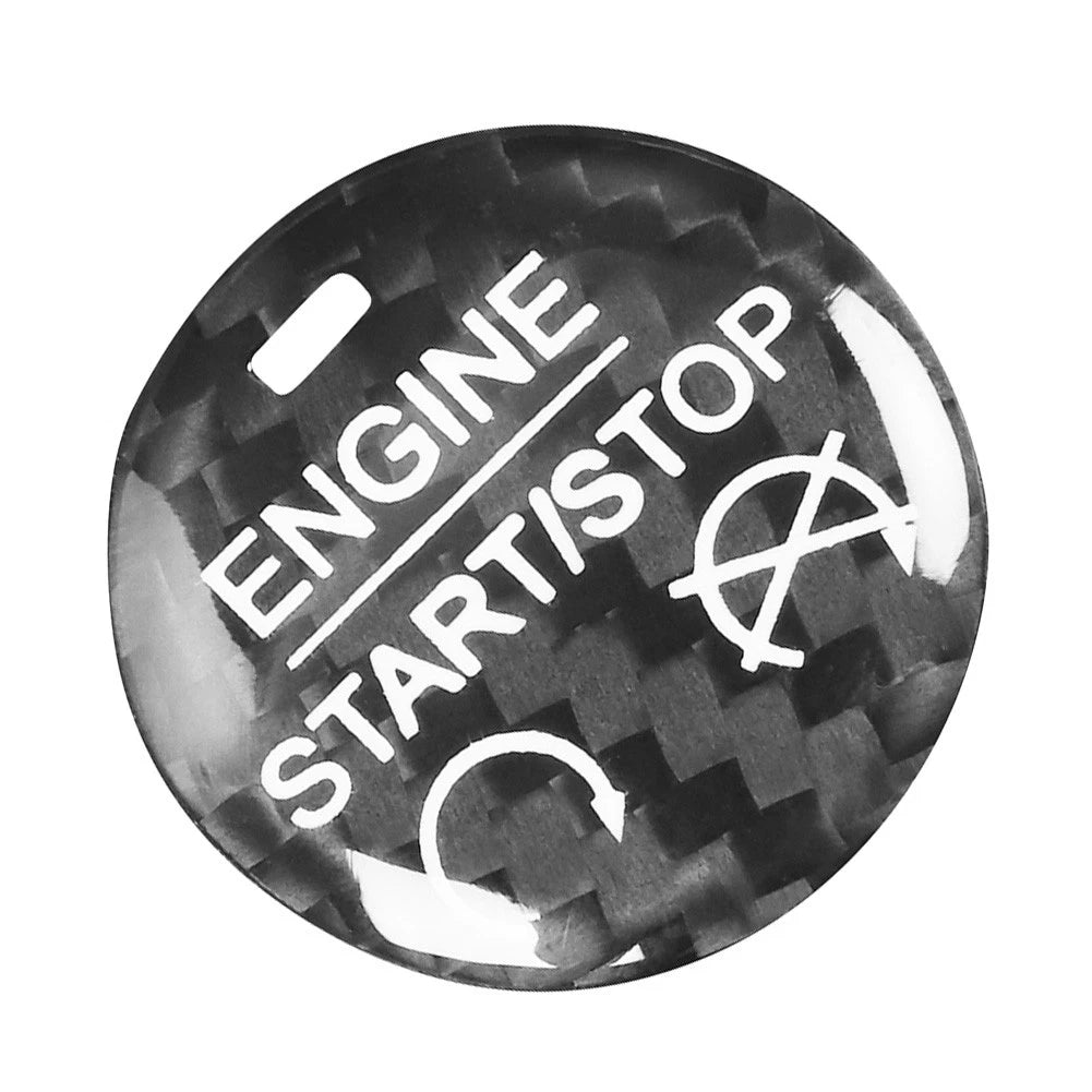 Carbon Fiber Engine Start Stop Button Cover Trim for Ford Mustang (2015–2022)