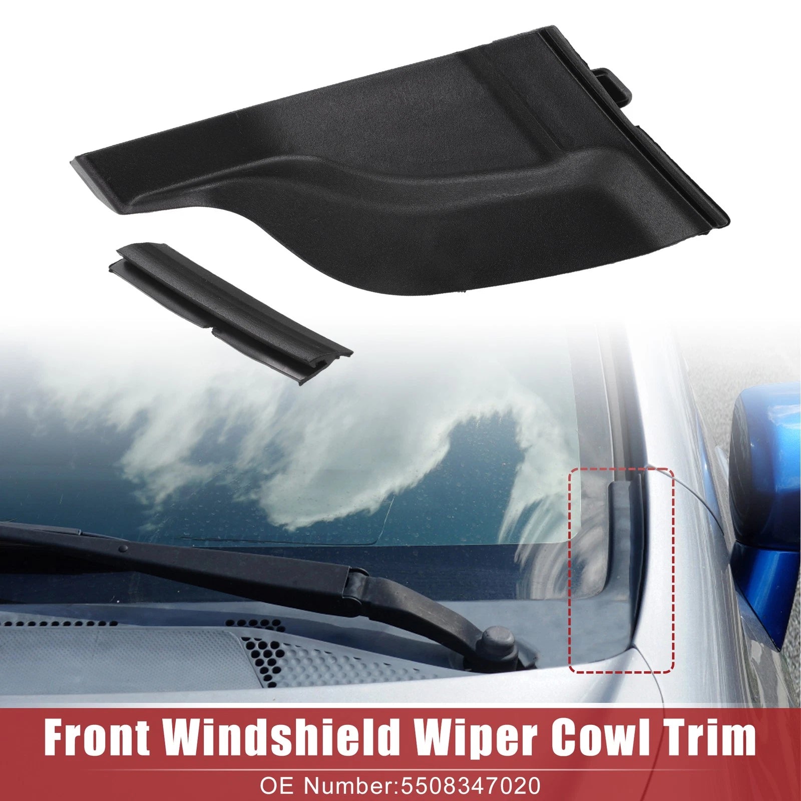 Front Left Windshield Wiper Cowl Cover Extension Trim for Toyota Prius (2010–2015)