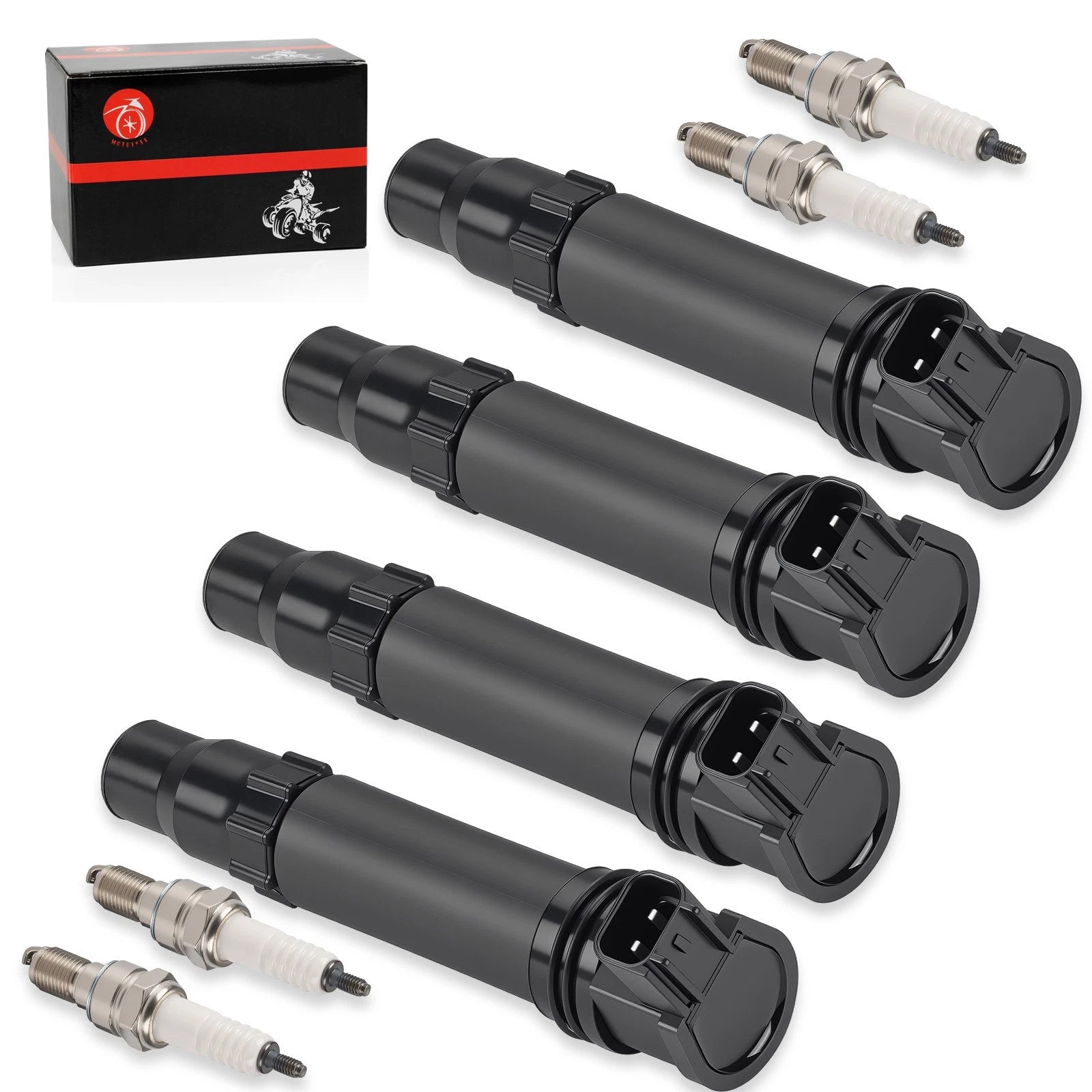 Set of 4 Ignition Coils for Honda CBR600RR (2007–2024) w/ Iridium Spark Plug