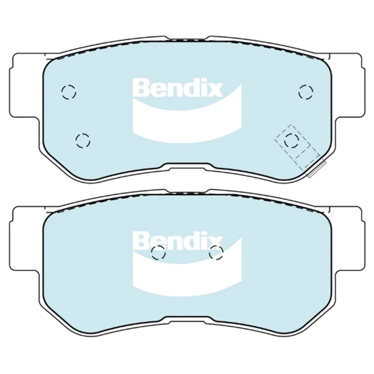 Set of 4 Bendix GCT Rear Disc Brake Pads for Hyundai Tucson JM (2004–2009)