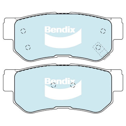 Set of 4 Bendix GCT Rear Disc Brake Pads for Hyundai Tucson JM (2004–2009)
