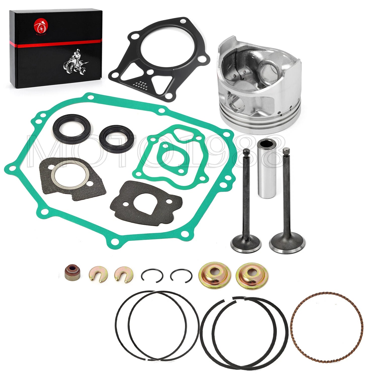 Piston Gasket Valve Rebuild Kit STD for Yamaha Golf Cart G2 G5 G8 G9 (1989–1996)