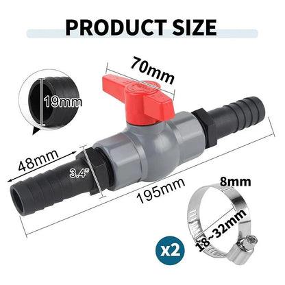 PVC Shut Valve and Hose Connector for Easy Installation (No Tools Required)