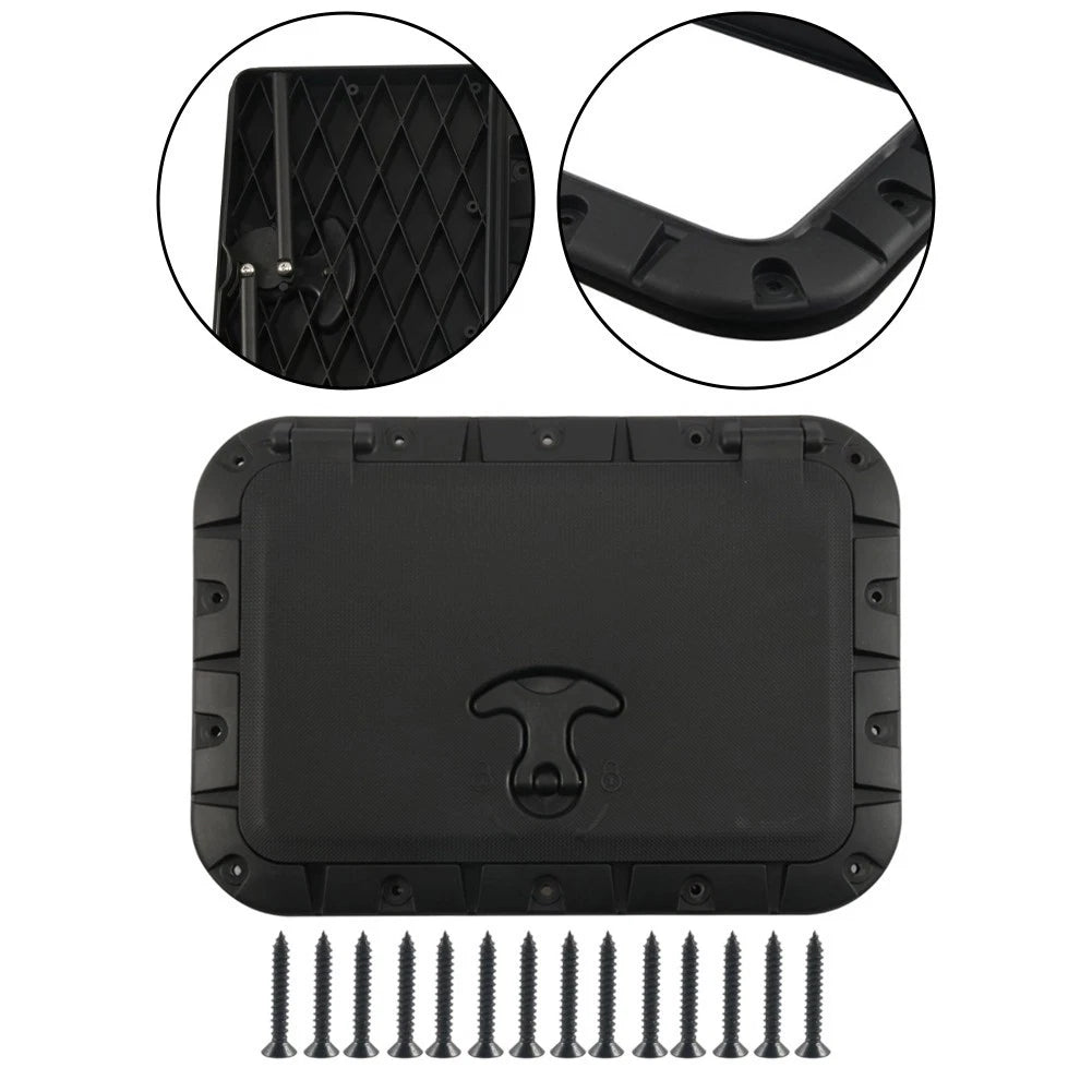 ABS Marine Deck Plate Hatch Square with Lock and Handle for Canoe Kayak