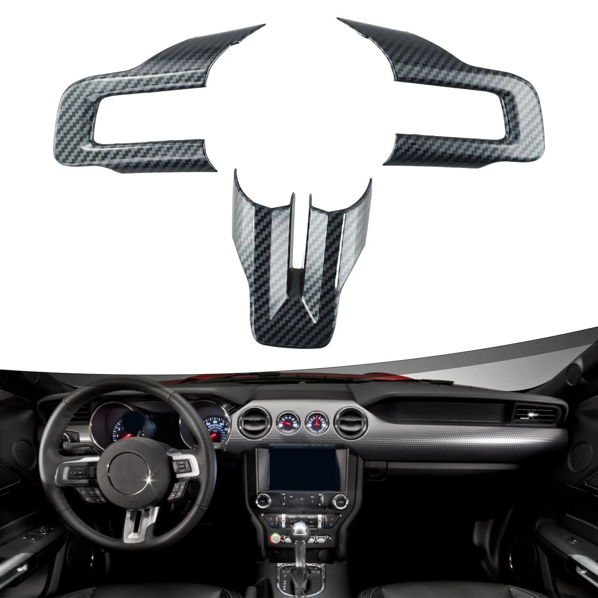 Carbon Fiber Steering Wheel Upgrade for Ford Mustang (2015–2019)