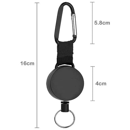 Retractable Key Holder with Steel Cable and Carabiner for Industrial Use