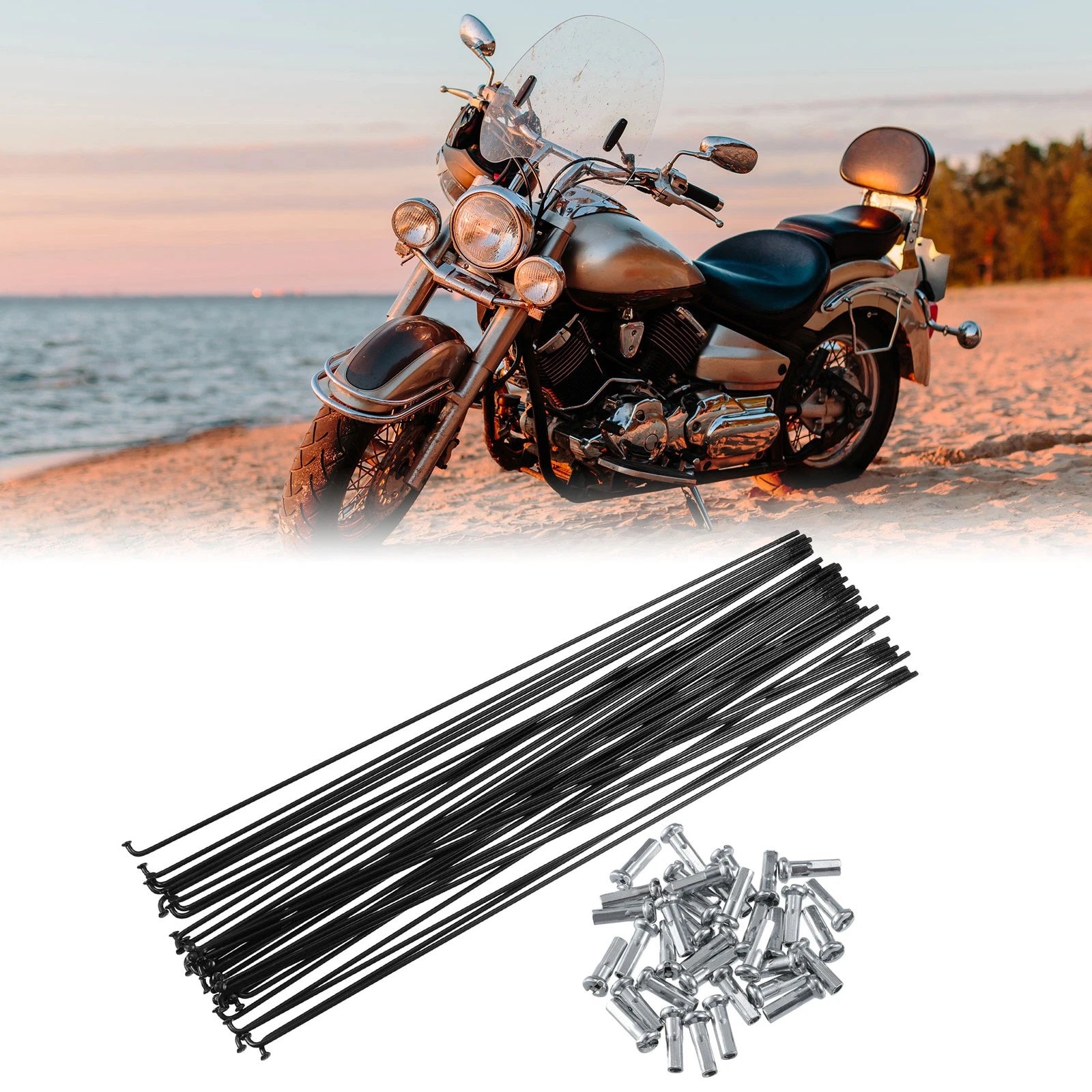 Bicycle Spokes 14G 259mm with Nipples for Most Bicycle (Qty 36)