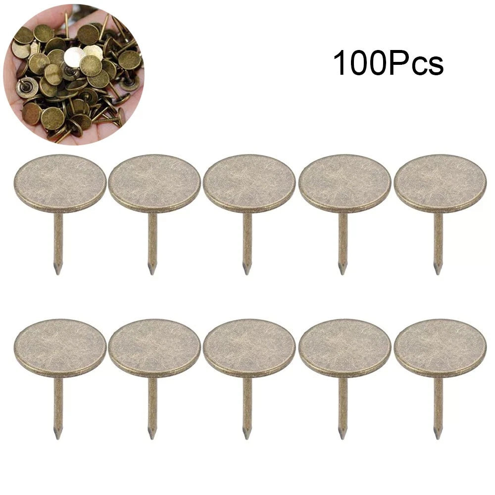100pcs Upholstery Nails Push Pins for Vintage Projects