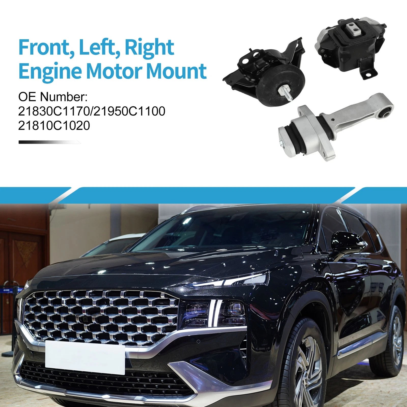 Engine Motor Trans Mount Set Replacement for Hyundai Sonata (2016–2018)
