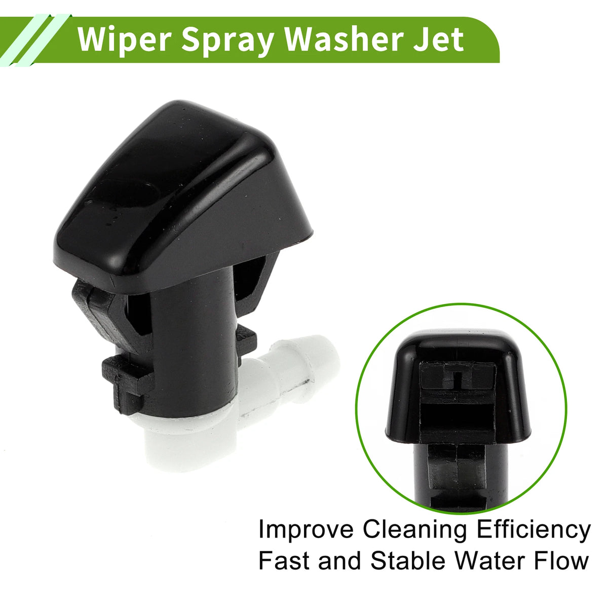 Windshield Washer Nozzle Set of 2 with Y Hose Connector for Ford Edge (2011–2015)