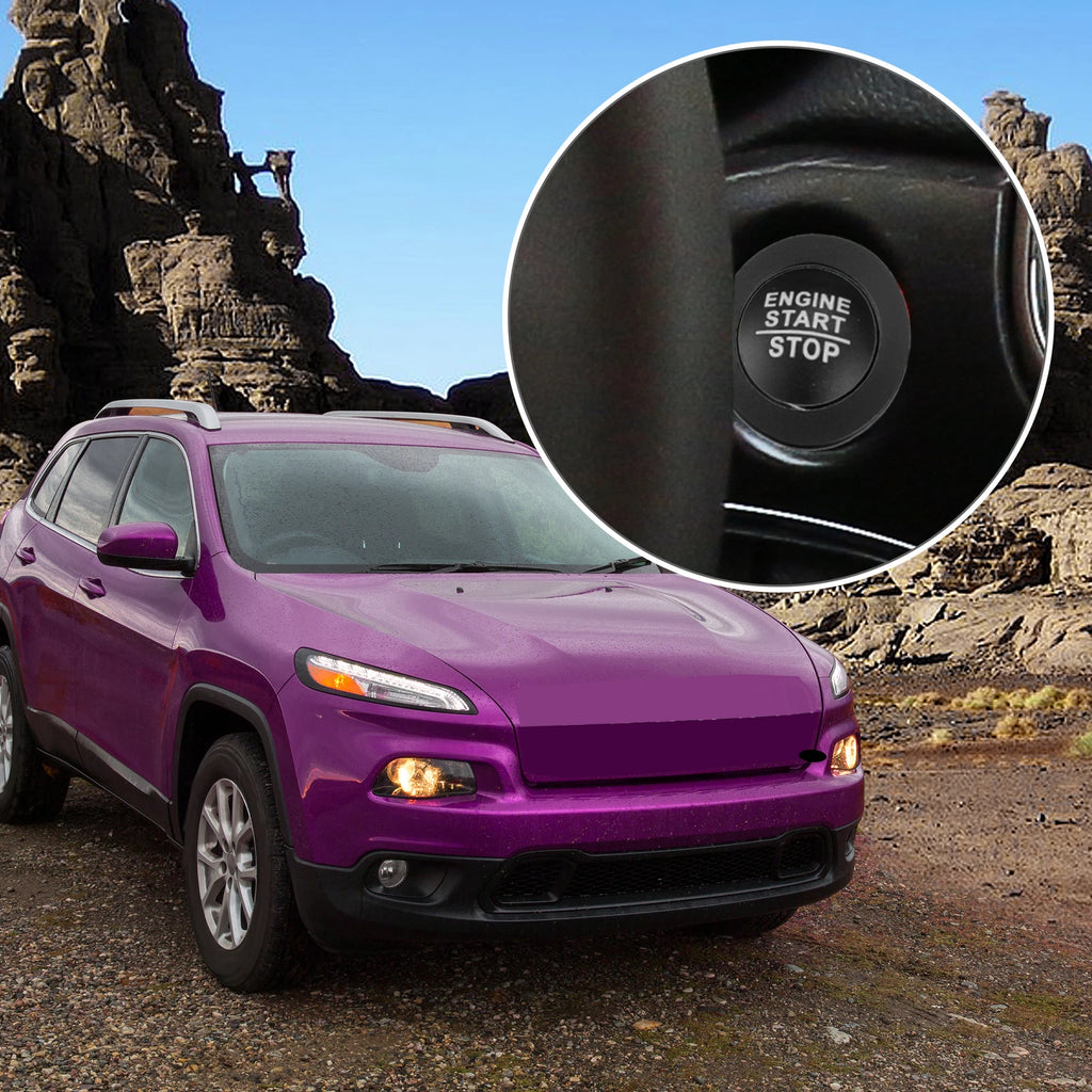 Start Stop Button Cover Trim Kit for Jeep Cherokee Dodge Black (2011–2022)