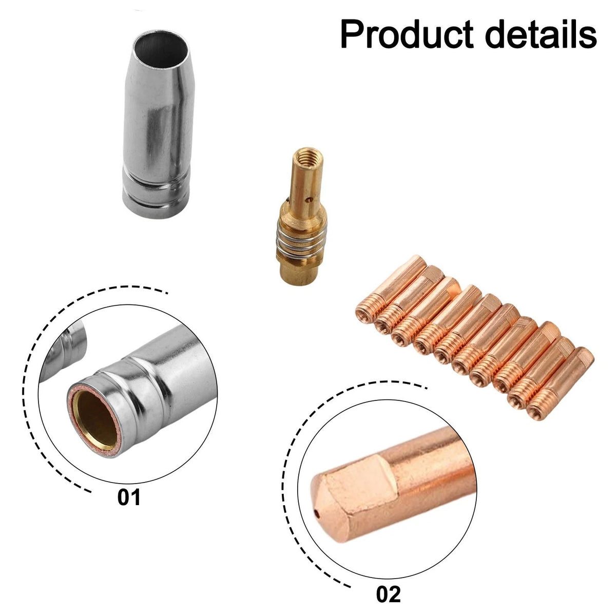 12PCS MIG Welding Kit Accessories with Gas Nozzle and Diffuser