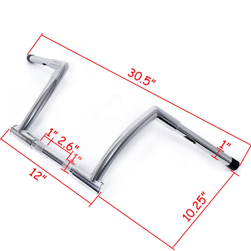 Chrome 10" Rise Handlebar for Harley FXDLS (2016–2017) FLS FLSS FLSTC FLST (2000–2017)