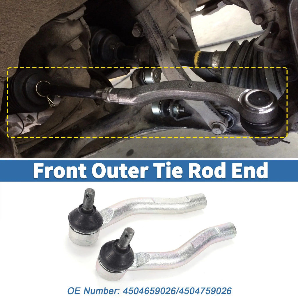 2PCS Front Outer Tie Rod Ends for Toyota Echo (2000–2005)