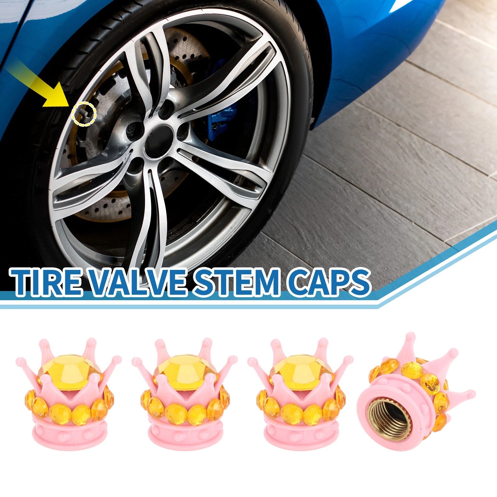 Tire Valve Stem Caps Wheel Valve Cap Replacement for Car SUV RV (4pcs)